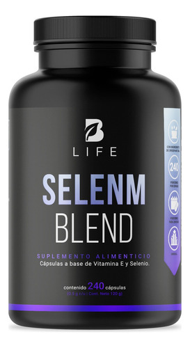 Selenio 240 Cápsulas Con Vitamina E, Selenm Blend, B Life