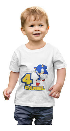 Polera Personalizada De Sonic, Nombre Y Numero