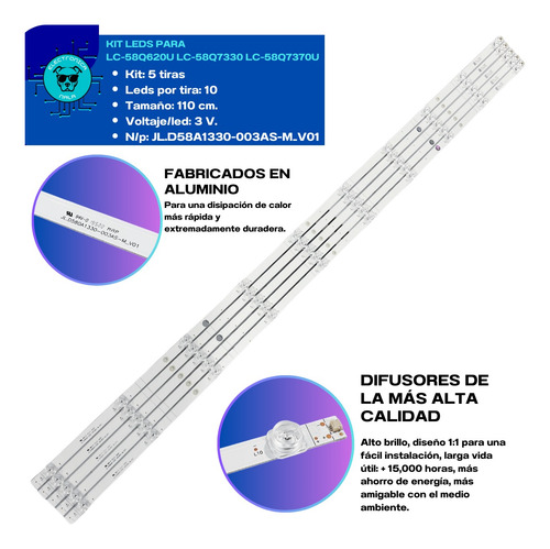 Kit Leds Para Sharp Lc-58q620u Lc-58q7330 Lc-58q7370u (5t)