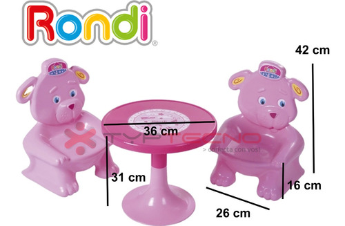 Juego De Mesa Y Sillas Osito Rondi