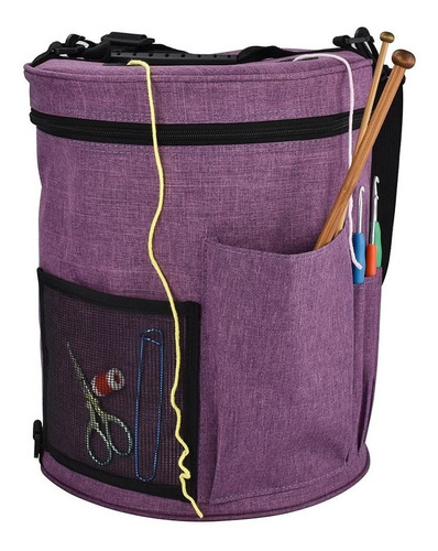 Imagen 6 de 8 de Bolso Porta Tejido Lanas Palillos Y Crochet Grande