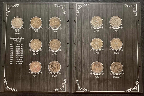 Moneda 1 Peso Morelos Tepalcate Plata .100 1957 (Usado)