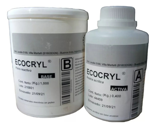 Resina Acrilica Ecocryl Simil Cerámica Base Agua X 1.4 Kg