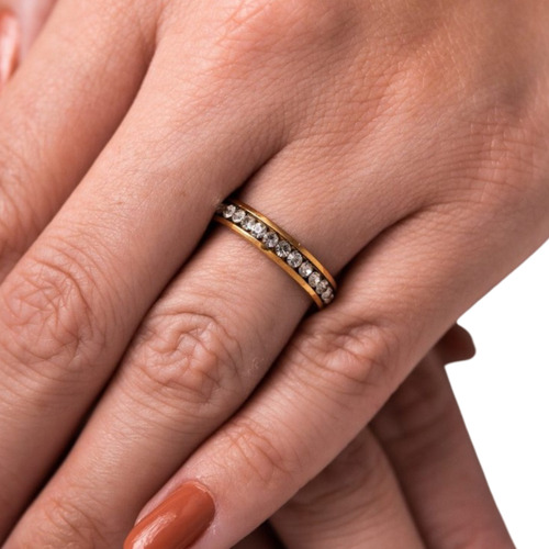 Par De Aliança Noivado E Casamento Banhada A Ouro 4mm