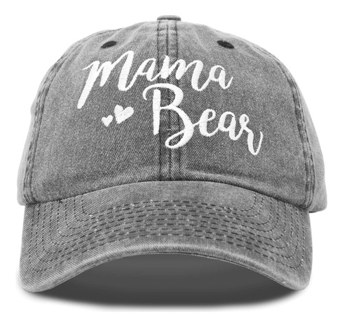 Dalix Mama Bear Mom Hat Gift Vintage Washed Denim Cap Enveje