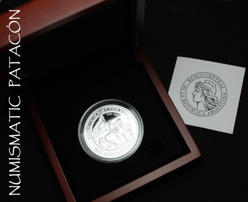 Moneda Bicentenario Manuel Belgrano Plata Proof Certificado