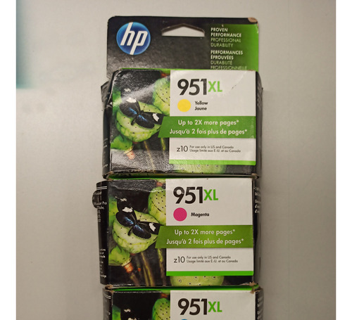 Combo Tinta Hp 951xl Y,c,m Nuevas