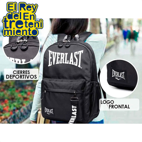 Imagen 4 de 7 de Mochila Everlast Urbana Deportiva P/ Laptop Antirrobo El Rey