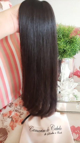 40cm 50g Cabelo Brasileiro Castanho Natural Mega Hair