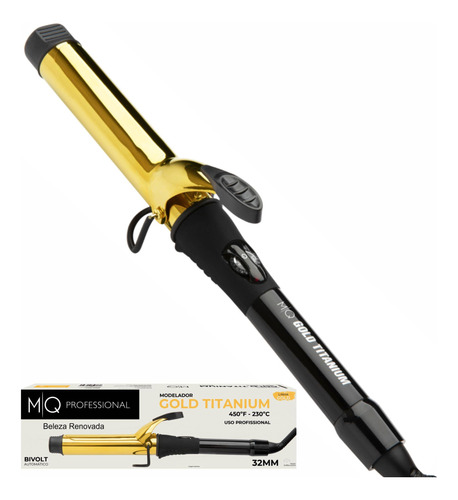 Modelador Cachos Titanium Mq Professional Gold 25mm Bivolt
