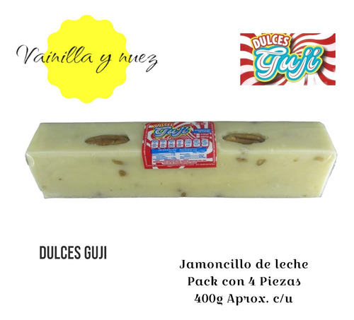 Jamoncillo De Leche Guji (4 Pzs 400g C/u Aprox.)