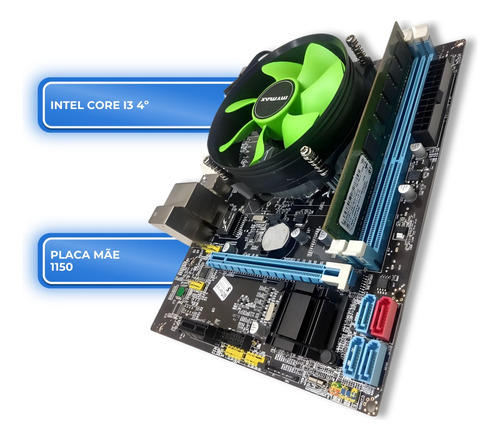 Kit Processador I3 4160 + Placa Mãe + Cooler