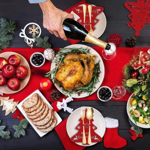20 Piezas Bolsas Para Cubiertos De Árbol De Navidad Para Gu
