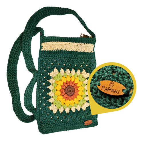 Bolsa Dama Crossbody Girasol Hilos Crochet Bolsa Artesanal