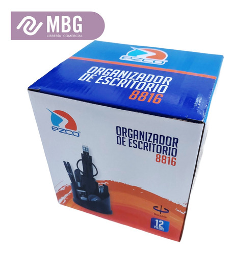 Imagen 3 de 7 de Organizador De Escritorio Ezco 12 Piezas Base Rotable Mbg