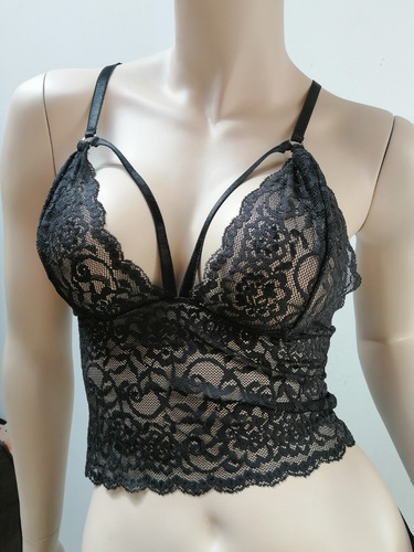 Blusa Malla Manga Larga Con Croptop Incluido Nuevo Mujer