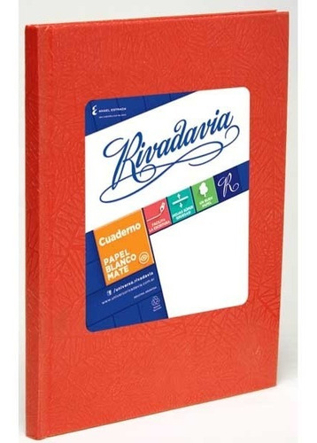 Cuaderno Rivadavia Clasico Rojo Cuadriculado 16x21