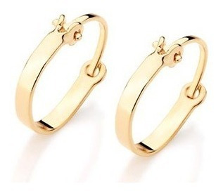 Imagem 2 de 5 de Brincos Rommanel Infantil Argola Fol Ouro 18k 520293