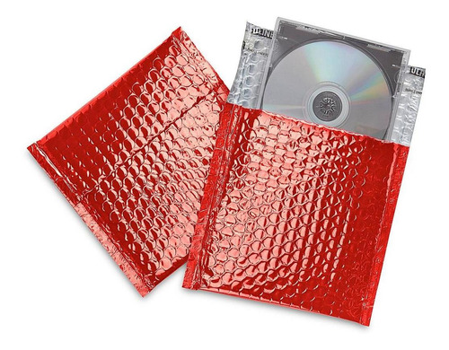 Sobres Glamour De Burbuja - 18x17cm, Rojos - 72/paq