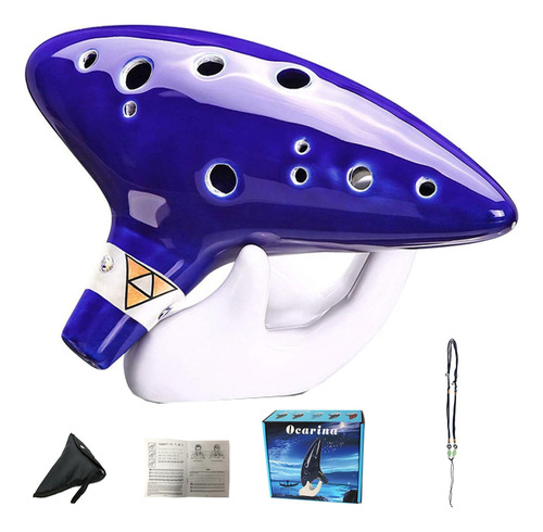 Ocarina De Cerámica Zelda + Base + Cancionero + Funda Gratis