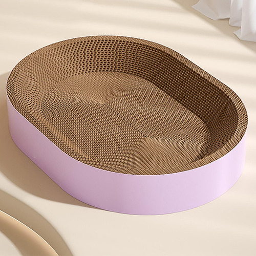 Tablero Rascador Para Gatos De Cartón Ovalado, Xl Violeta