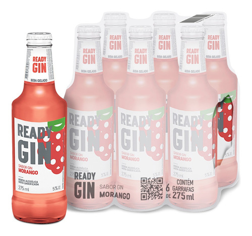 Bebida Gin Morando Pack Com 6 Garrafas 275ml Ready Gin