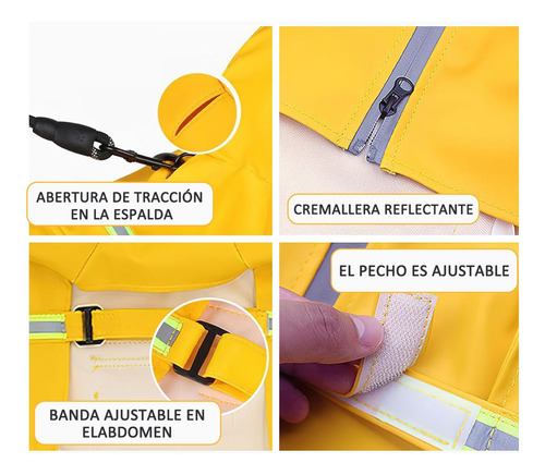 Azuldimen Impermeable Para Perros Chaqueta De Lluvia Ligera