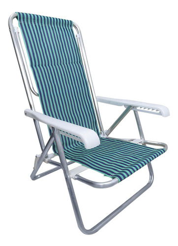 Cadeira Praia Reclinável Mor 8 Posições Escuro Verde