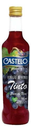 Vinagre Vinho Tinto C/suco Uva Sem Conservante Castelo 500ml