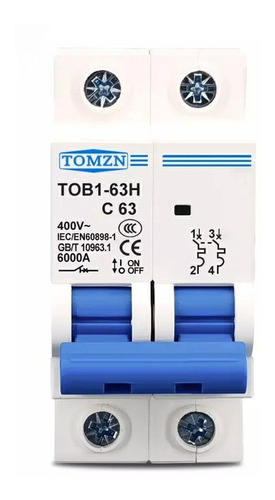 Breaker Termomagnético 2x20 Riel Din 20amp  2 Polos Cable