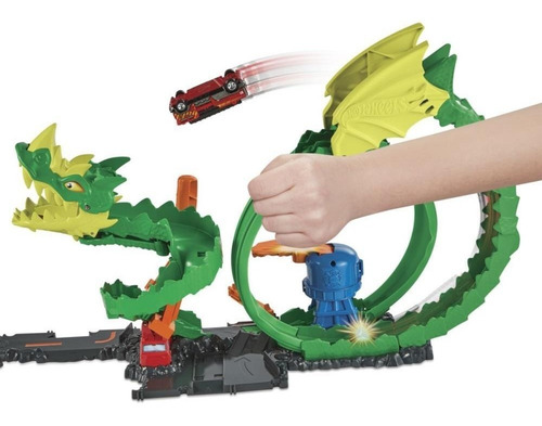 Imagem 2 de 10 de Hot Wheels City Pista Épica Do Dragão Com Carrinho - Mattel