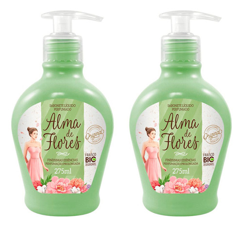 2x Sabonete Líquido Alma De Flores Perfume Muito Cheiroso