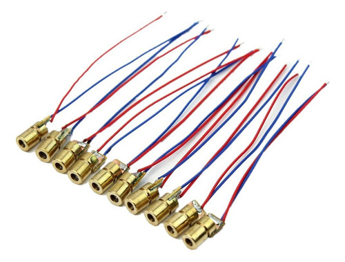 10 Unidades 5v 650nm 6mm 5mw Mini Módulo Diodo Punto Cabeza