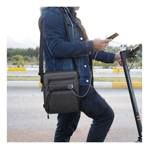 Bolsa Tipo Bandolera Para Tableta Para El Nuevo Ipad Pro Gen Gris Oscuro.