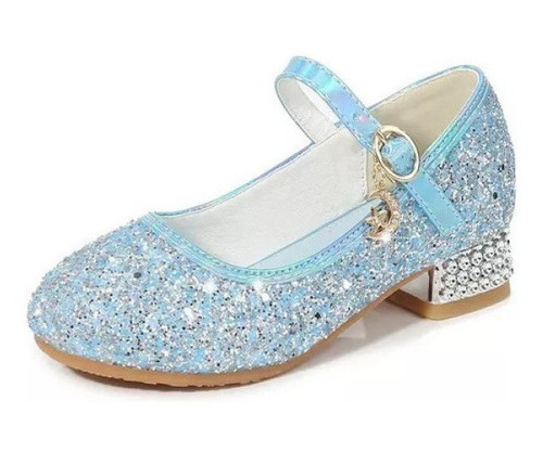 Zapatos Princesa Lentejuelas De Plata Para Niñas