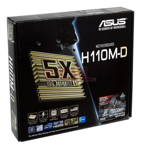 Placa Madre Asus H110m-d 1151 Ddr4 H110 Color Negro Negro (Usado)