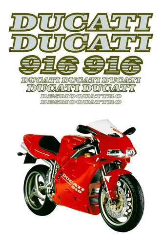 Kit Adesivo Para Ducati 916 14767 Cor PRATA/DOURADO