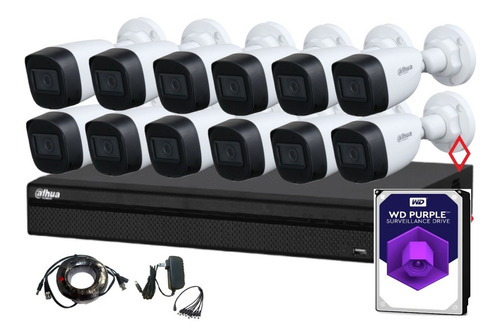 Kit Dvr 4k 16ch Y 12 Camaras 5megapixeles Con Audio Dd 2tb