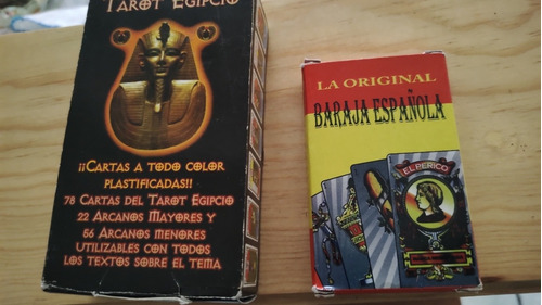 Paquete Tarot Egipcio Negro Con Libro Y Baraja Española
