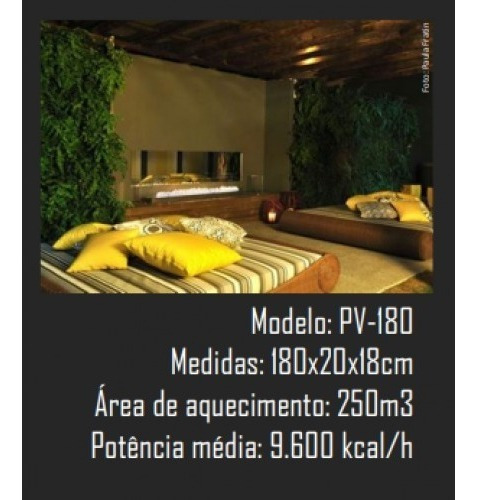 Lareira A Gás Com Controle Remoto Pv 180