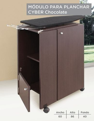 Imagen 2 de 5 de Modulo De Planchar Cyber - Chocolate Këssa Muebles