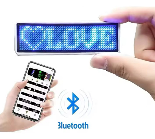 Etiqueta Led Para Nombre Personal Programable Bluetooth... Rojo