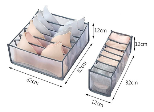 Set X3 Organizador Cajones Ropa Interior Crema