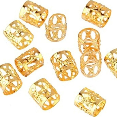 Imagen 4 de 8 de 48 Anillos Cuffs Adornos Trenzas Africanas Rastas Dorados