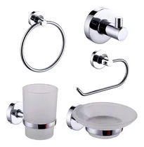 Comprar Set Kit De Accesorios Baño Peirano Linea 12000 5 Piezas Color Cromo