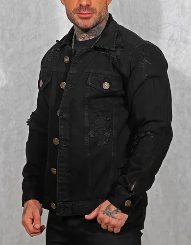 Jaqueta jeans preta masculina mercado best sale livre