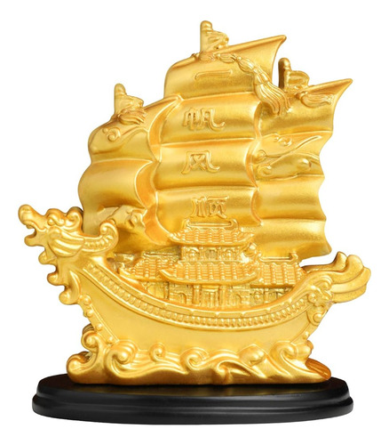 Susrom Sailing Ship Statue Feng Shui Decor For Fortune, Weal