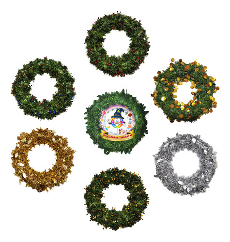 Coronas Navideñas Navidad Modelos Diferentes 45cm Mayoreo