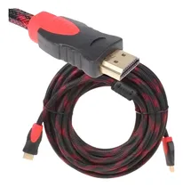Comprar Cable Hdmi A Hdmi 25 Metros Trenzado Negro Y Rojo