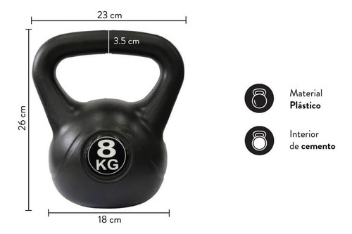 Imagen 3 de 4 de Pesa Rusa 8 Kg Kettlebell